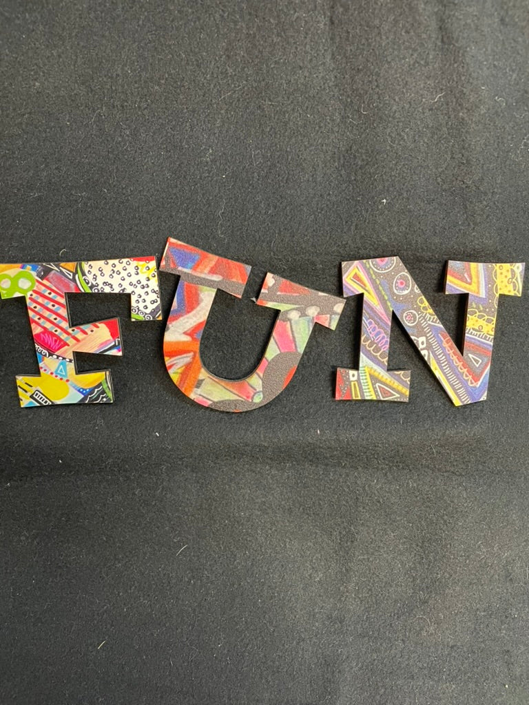 Laser-cut Colored Letters